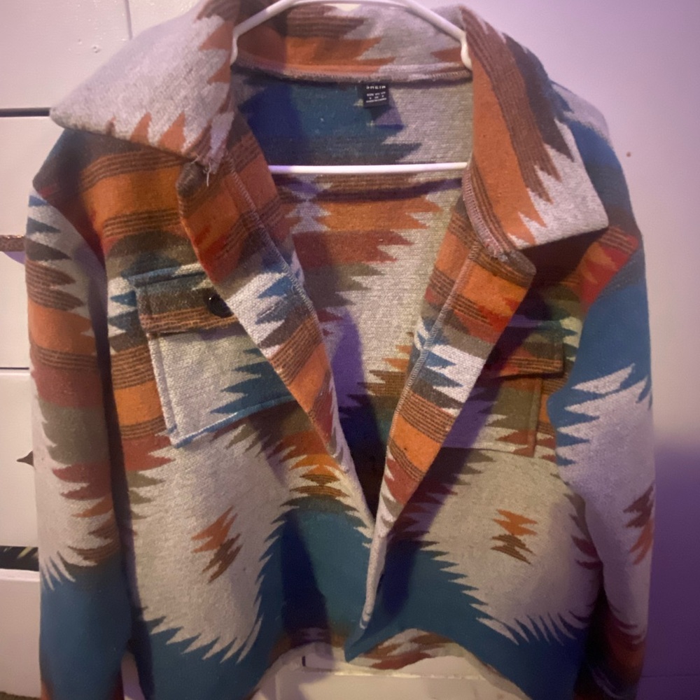 SHEIN Multicolor Aztec Pattern Blazer